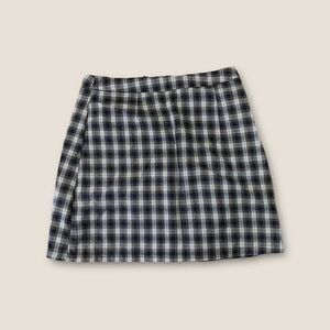 Persun Plaid Mini Skirt Academia Black Combo 8